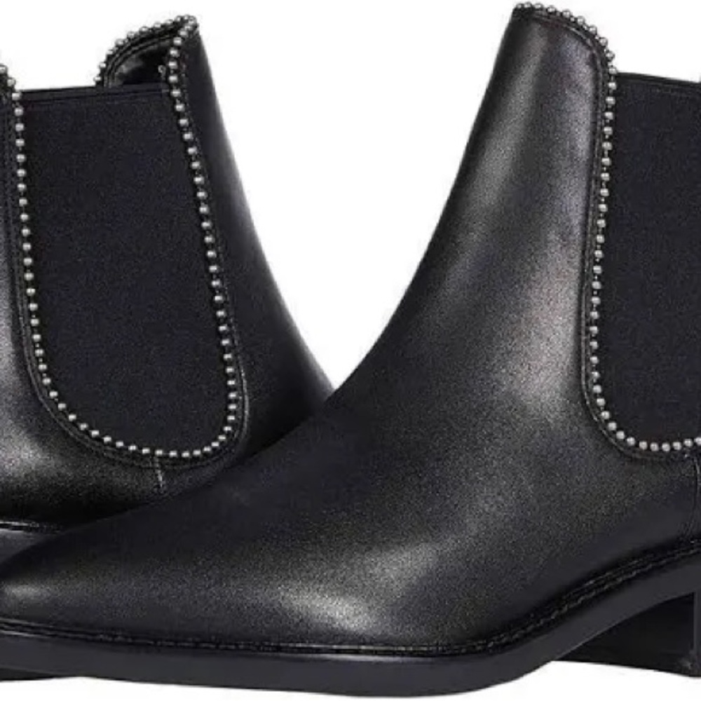 Coach Black Ankle Boots with Silver Accents - Picture 6 of 8